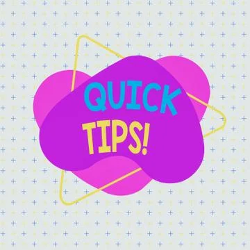 Handwriting text writing Quick Tips. Concept meaning small but particularly Stock Illustration