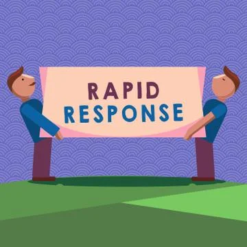 Handwriting text writing Rapid Response. Concept meaning Medical emergency team Stock Illustration