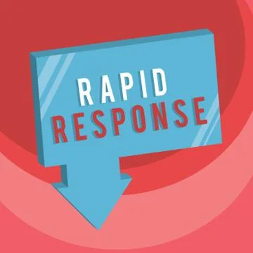 Handwriting text writing Rapid Response. Concept meaning Medical emergency team Stock Illustration