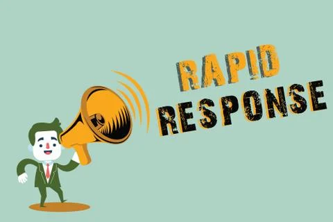 Handwriting text writing Rapid Response. Concept meaning Medical emergency team Stock Illustration