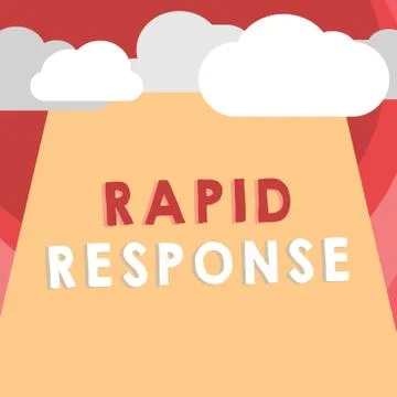 Handwriting text writing Rapid Response. Concept meaning Medical emergency team Stock Illustration