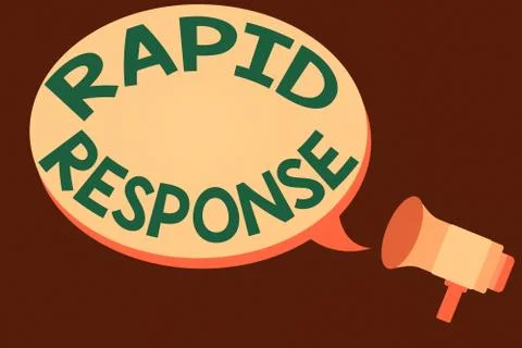 Handwriting text writing Rapid Response. Concept meaning Medical emergency team Illustrazione stock