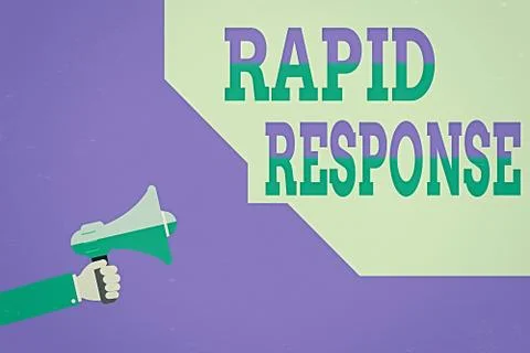 Handwriting text writing Rapid Response. Concept meaning Medical emergency team Stock Illustration