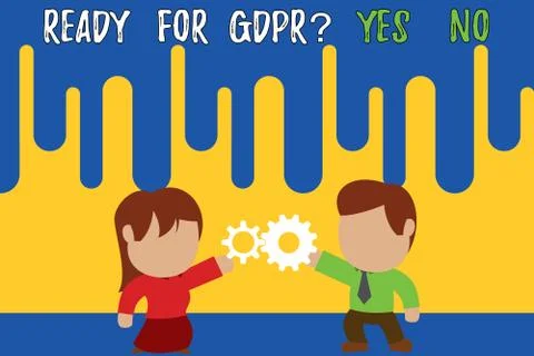 Handwriting text writing Ready For Gdpr Question Yes No. Concept meaning Stock Illustration
