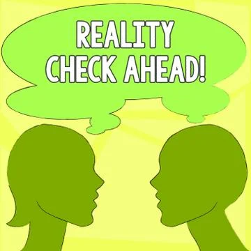 Handwriting text writing Reality Check Ahead. Concept meaning makes them Stock Illustration
