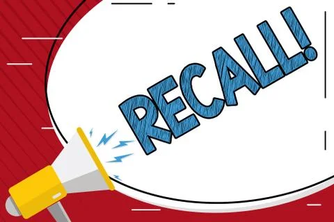 Handwriting text writing Recall. Concept meaning Bring back to memory Ordering Stock Illustration