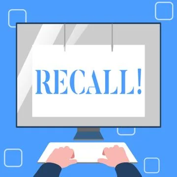 Handwriting text writing Recall. Concept meaning Bring back to memory Ordering Stock Illustration