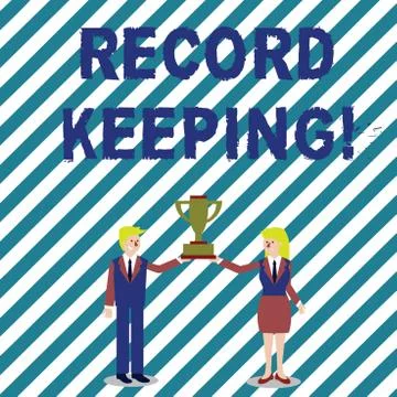 Handwriting text writing Record Keeping. Concept meaning The activity or Stock Illustration