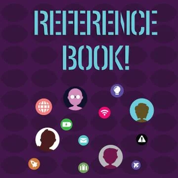 Handwriting text writing Reference Book. Concept meaning book to be consulted Ilustración de archivo