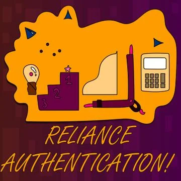 Handwriting text writing Reliance Authentication. Concept meaning part of tru Stock Illustration