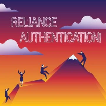 Handwriting text writing Reliance Authentication. Concept meaning part of tru Stock Illustration