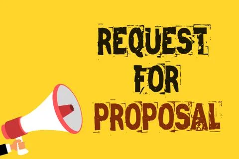 Handwriting text writing Request For Proposal. Concept meaning document conta Stock Illustration