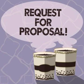 Handwriting text writing Request For Proposal. Concept meaning document that Illustrazione stock