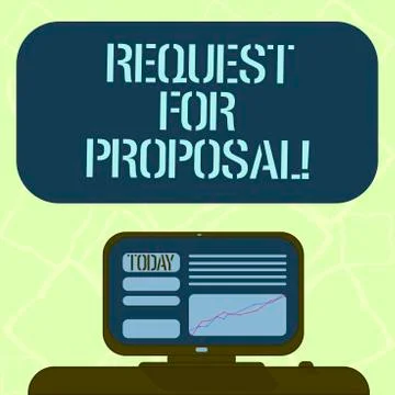 Handwriting text writing Request For Proposal. Concept meaning document that Stockillustratie