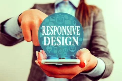 Handwriting text writing Responsive Design. Concept meaning web page creation Stockfoto's
