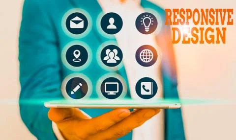 Handwriting text writing Responsive Design. Concept meaning web page creation Stockfoto's