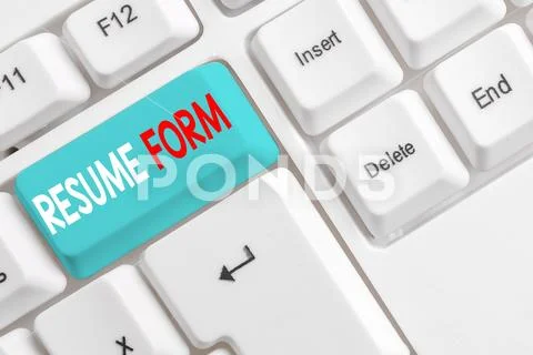 Handwriting text writing Resume Form. Concept meaning describe the layout Stock Photos