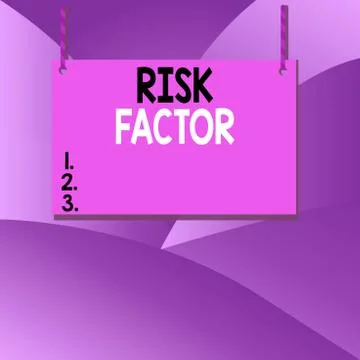 Handwriting text writing Risk Factor. Concept meaning a condition behavior or Stock Illustration