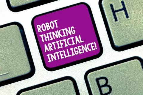 Handwriting text writing Robot Thinking Artificial Intelligence. Concept meaning Foto stock
