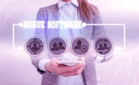 Handwriting text writing Rogue Software. Concept meaning type of malware that 写真素材