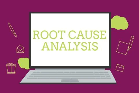 Handwriting text writing Root Cause Analysis. Concept meaning Method of Probl Stock Illustration