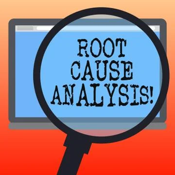 Handwriting text writing Root Cause Analysis. Concept meaning method of problem Stock Illustration