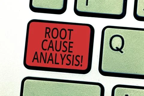 Handwriting text writing Root Cause Analysis. Concept meaning method of problem Stock-Fotos