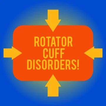 Handwriting text writing Rotator Cuff Disorders. Concept meaning tissues in the Stock Illustration