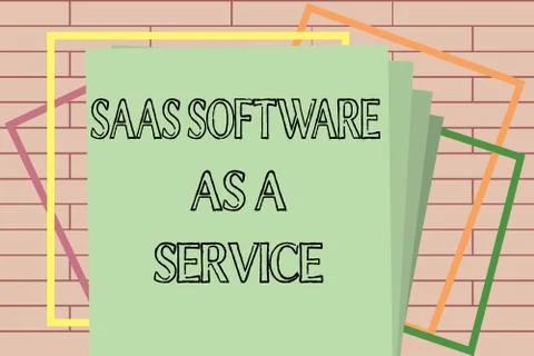 Handwriting text writing Saas Software As A Service. Concept meaning the use of Stock Illustration
