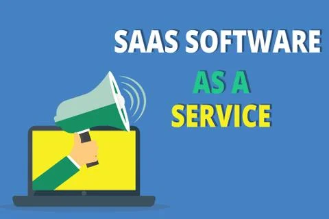 Handwriting text writing Saas Software As A Service. Concept meaning the use of Stock Illustration