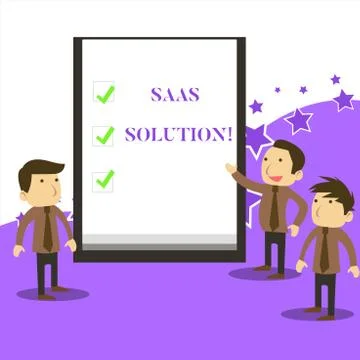 Handwriting text writing Saas Solution. Concept meaning software delivery method Stock Illustration