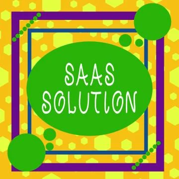 Handwriting text writing Saas Solution. Concept meaning software delivery method Stock Illustration