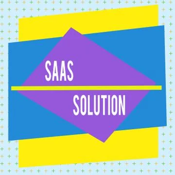 Handwriting text writing Saas Solution. Concept meaning software delivery method Ilustração Stock