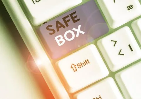 Handwriting text writing Safe Box. Concept meaning A small structure where you Stock Photos