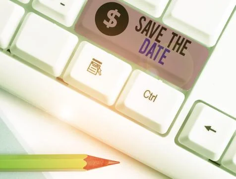Handwriting text writing Save The Date. Concept meaning Systematized events Stock Photos