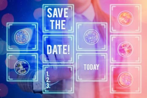 Handwriting text writing Save The Date. Concept meaning Organizing events well Stock Photos