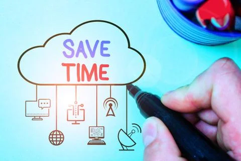 Handwriting text writing Save Time. Concept meaning to do something more Stockfoto's