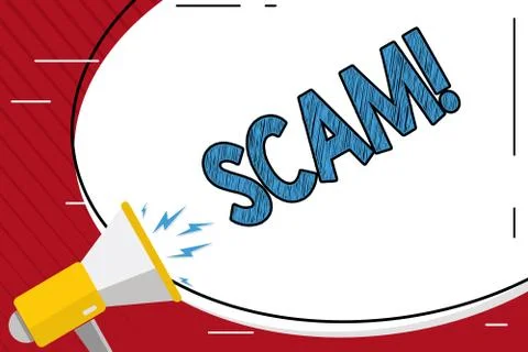 Handwriting text writing Scam. Concept meaning Dishonest Act Fraud Trick People Stock Illustration