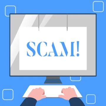 Handwriting text writing Scam. Concept meaning Dishonest Act Fraud Trick People Stock Illustration