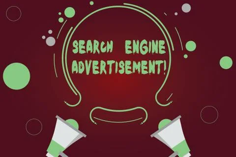 Handwriting text writing Search Engine Advertisement. Concept meaning Placing Stock-Illustration