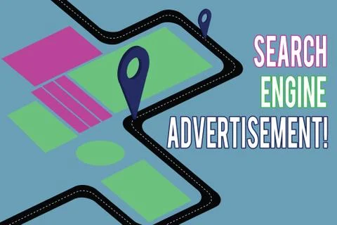 Handwriting text writing Search Engine Advertisement. Concept meaning Placing Stock-Illustration