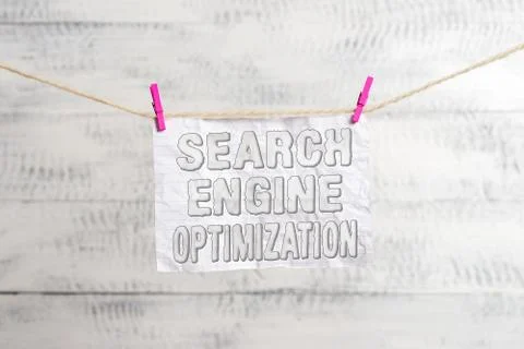 Handwriting text writing Search Engine Optimization. Concept meaning Increase of Foto stock