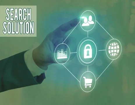 Handwriting text writing Search Solution. Concept meaning an action or process Stock Photos