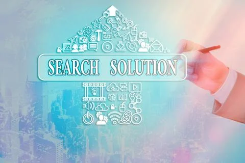Handwriting text writing Search Solution. Concept meaning finding the Stock Photos