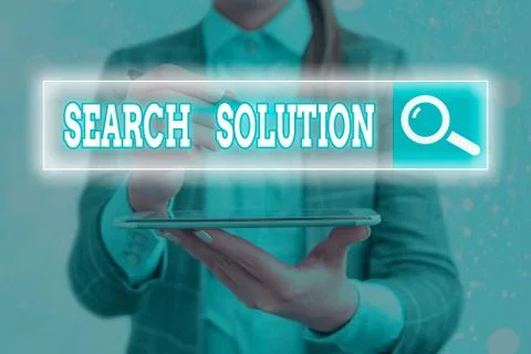 Handwriting text writing Search Solution. Concept meaning finding the Stock Photos