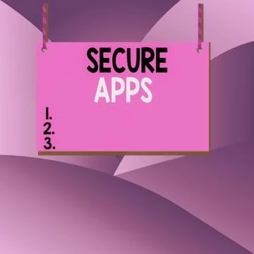 Handwriting text writing Secure Apps. Concept meaning protect the device and its Stock Illustration