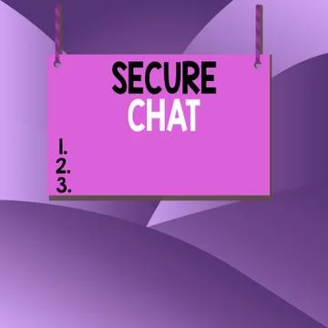 Handwriting text writing Secure Chat. Concept meaning approach to protect Ilustración de archivo