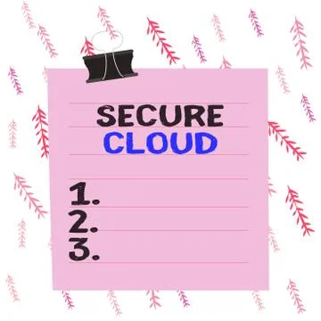 Handwriting text writing Secure Cloud. Concept meaning Protect the stored Stock Illustration