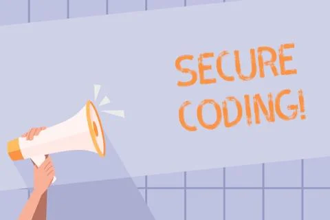 Handwriting text writing Secure Coding. Concept meaning Applied to avoid the Stockillustratie