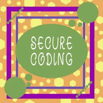 Handwriting text writing Secure Coding. Concept meaning Applied to avoid the Stock Illustration